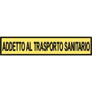 Stemma RICAMATO SU BASE GIALLA, (ADDETTO AL TRASPORTO SANITARIO) su base cm.25 Cod. 2019CB25_A