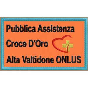 Patch ricamato Pubblica Assistenza Croce D'Oro vm. 10 x 6 di altezza cod.20200128_A