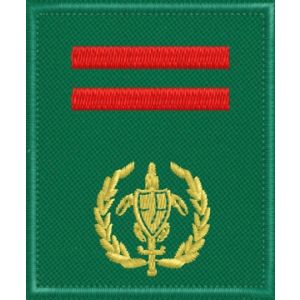 Patch quadrato ricamato logo FareAmbiente con 2 RIGHE ROSSE