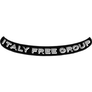 Patch da Schiena a semicurva verso basso ITALY FREE GROUP su base nera