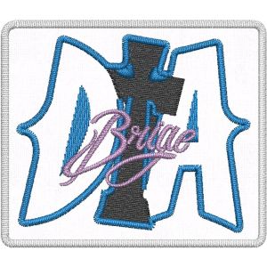 Patch ricamata logo DA croce Brige cm. 7 X 6 Cod. 20211117_A