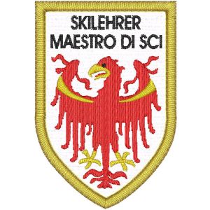 Stemma ricamato SKILEHRER (MAESTRO DI SCI) cm. 7,5 x 5 Cod.20211209_A