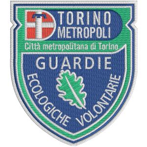 Patch completamente ricamato GUARDIE ECOLOGICHE VOLONTARIE città di Torino mm.82x94 