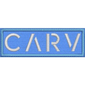 Patch Ricamato rettangolare logo CARV  mm.60X20 Cod.20221114_A