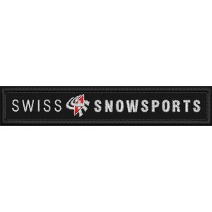 Patch ricamata su base nera logo swiss SNOWSPORTS  cm.9,0 X 1,8 