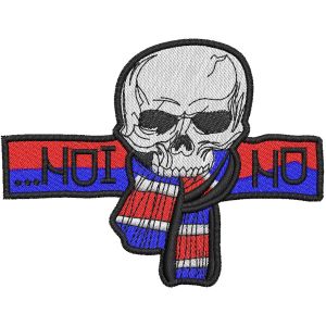 Patch ricamato logo  ultras ..NOI NO tagliato su sagoma base cm.10 C