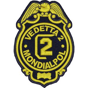 Scudetto ricamato su forma VEDETTA2  MONDIALPOL CM. 6,5 X 8,5 