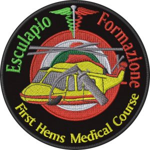 Patch ricamato elicottero Esculapio Formazione First hems medical course C