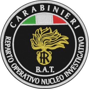 Patch ricamato reparto operativo nucleo investigativo CARABINIERI ,ricamato su base NERA