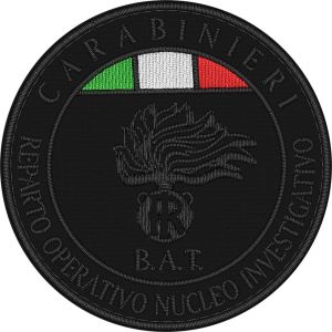 Patch ricamato bassa visibilita reparto operativo nucleo investigativo CARABINIERI ,ricamato su base NERA 