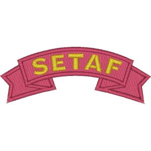 Patch ricamato fascia a semicerchio SETAF mm. 71 X 27 C