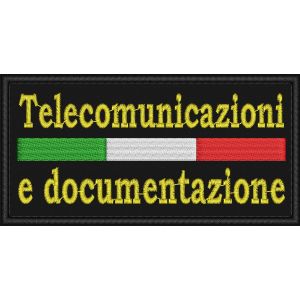 Patch ricamato su base NERA  E tricolore personalizzato con testo digitato 
