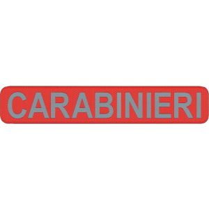 Patch scritta ricamata in negativo su base catarifragente  CARABINIERI Cm.25x5 cod.20240501_A