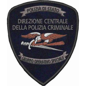 Scudetto BASSA VISIBILITA DIREZIONE CRIMINALE POLIZIA DI STATO mm.90 x 75