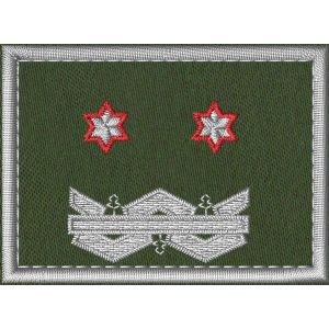 Patch Ricamata Corpo Ecoforestale Nazionale  base verde miltare, 2 stelle bordo rosso  cm. 6,5 x 5