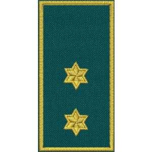 Patch Ricamata C.E.N (Graduatoria TENENTE)  2 stelle dorate su base verde 