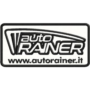 Patch ricamato rettangolare logo AUTO RAINER mm. 80 per 40 di altezza Cod.20180827_A