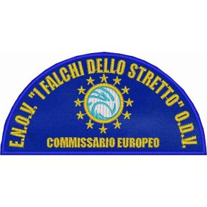 Cod.ENOV2412 Mezzaluna ricamata con incarico "COMMISSARIO EUROPEO"