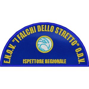 Cod.ENOV2416 Mezzaluna ricamata con incarico "ISPETTORE REGIONALE" su base cm.9 