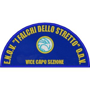 Cod.ENOV2418 Mezzaluna ricamata con incarico "VICE CAPO SEZIONE" su base cm.9 