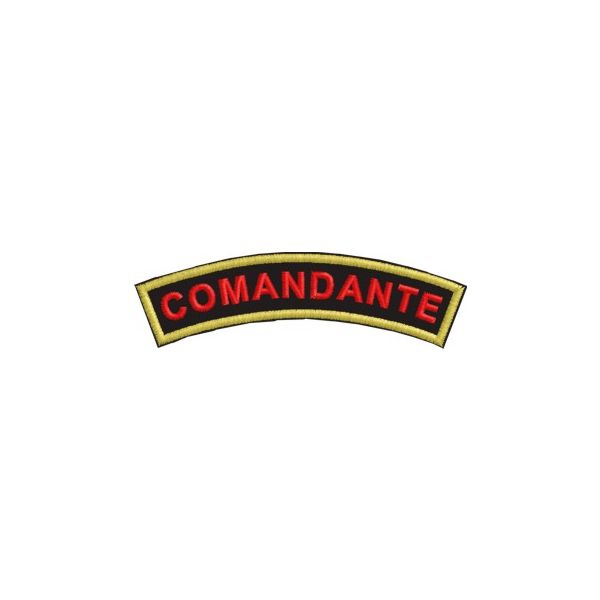 Patch semicurvo scritta COMANDANTE Cod.0500_patch bordo dorato