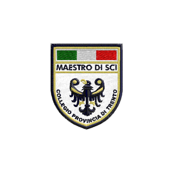 Patch Personalizzato Maestro di sci TRENTO mm66x73 Cod20090317-1