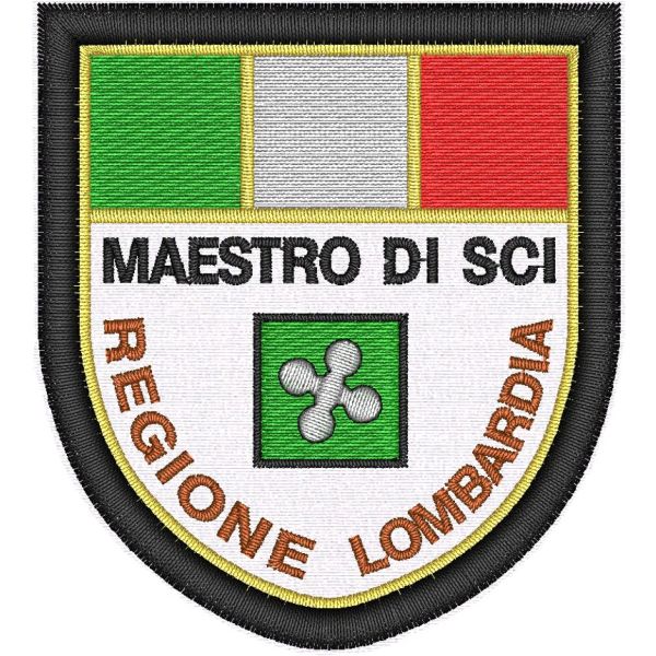 Patch Personalizzato MAESTRO DI SCI reg. LOMBARDIA mm. 66x73