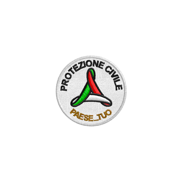 Patch white PROTEZIONE CIVILE  con paese pers.cod.20090408_b