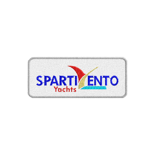 Etichetta ricamata personaliz. con logo SPARTIVENTO
