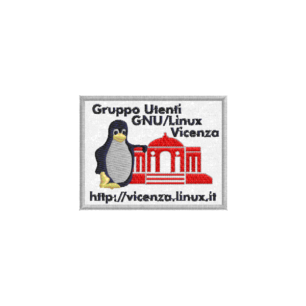 Etichetta ricamata LINUX Vicenza