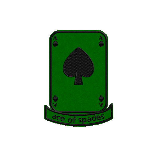 Patch Ace of spades su fondo verde Cod. 20100202_G