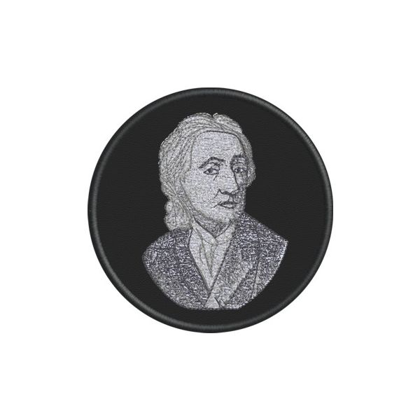 Etichetta mezzo busto di John Locke Cod.20100825_B su F.do nero