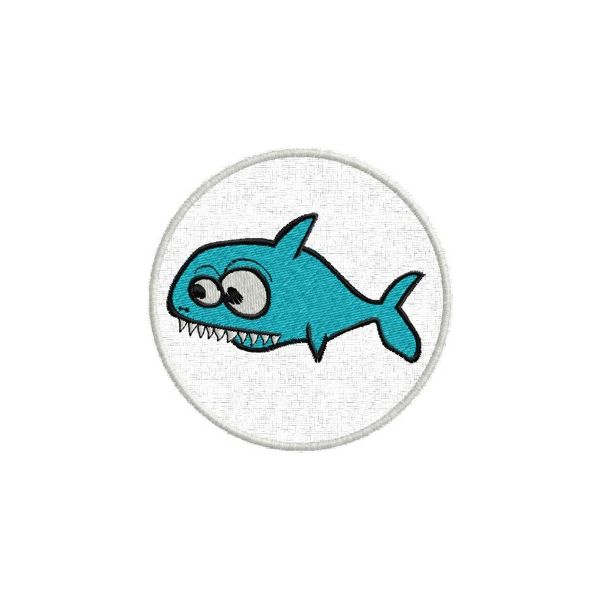 Pesce azzurro su fondo rotondo  cm.8 Cod.20110315_A
