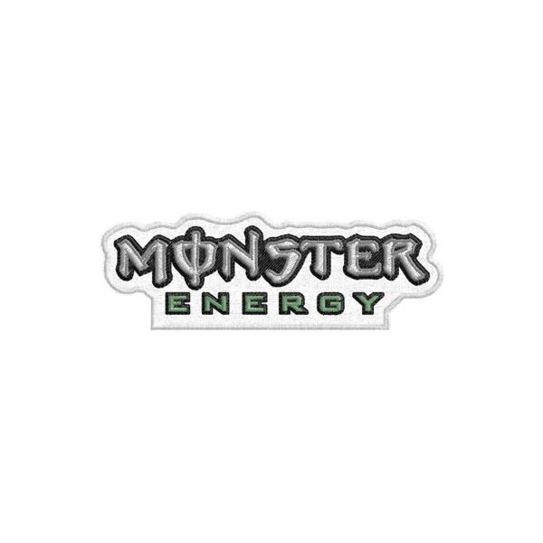 Patch Monster ENERGY White Base 100 mm. Cod. 201100402_B