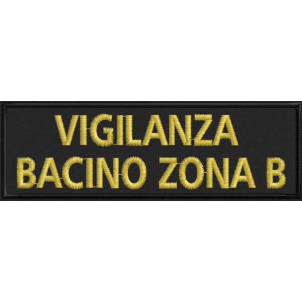 Patch nero ricamato VIGILANZA BACINO ZONA B. Cod.20110522_B