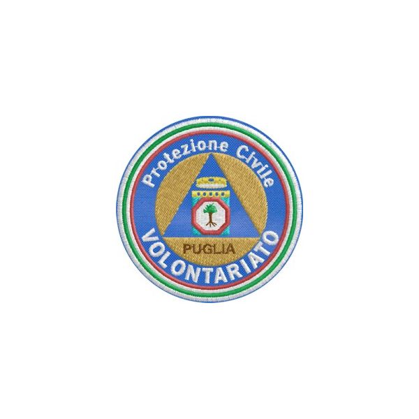 Patch Protezione civile PUGLIA su fondo blu Cod.20110616_B 7cm.