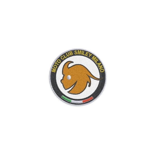 Patch MOTO CLUB SMILEY MILANO Diam. 6 cm cod.20110706_A