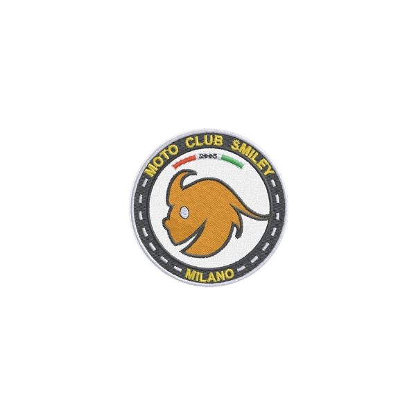 Patch MOTO CLUB SMILEY MILANO Diam. 6 cm cod.20110715_B