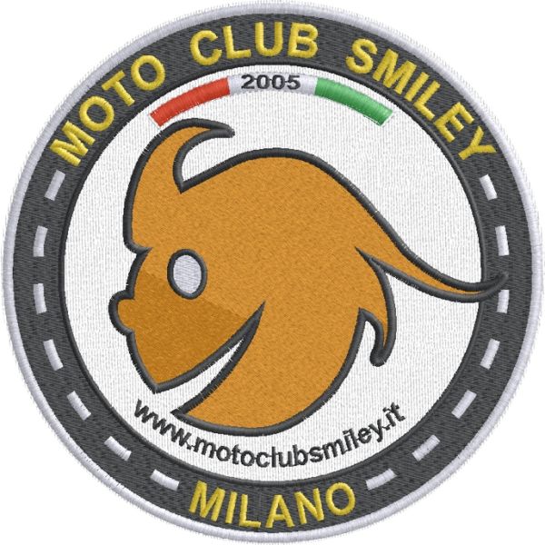 Patch MOTO CLUB SMILEY MILANO Diam. 18 cm cod.20110719_B