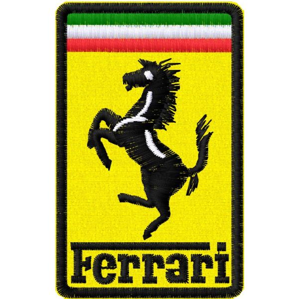 Patch  su panno giallo Ferrari alto 7,7 cm. Cod.20111012_A