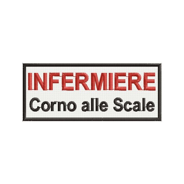 Patch ricamato Corno Alle Scale INFERMIERE Cod.20120101_C