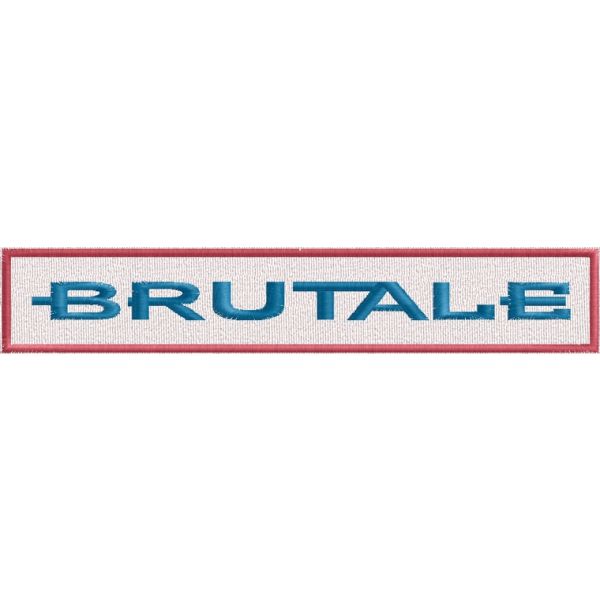 Patch ricamato scritta BRUTALE su fondo Bianco Cod.20120213_B
