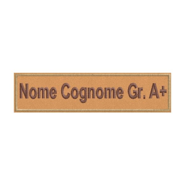 Ricamo Nome ,Cognome e GRUPPO Sanguigno cod.20120227_B