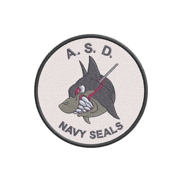Patch Ric. A.S.D. Navy SEALS  Cod. 20120316_C WHITE