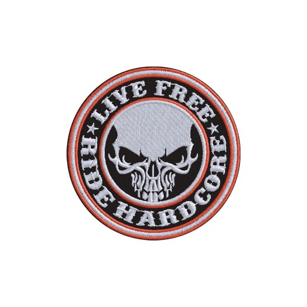 Patch Ricamato LIVE FREE RIDE HARDCORE Cod.20120423_A