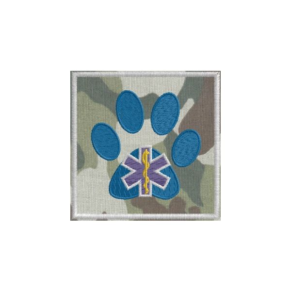 Patch Vegetato Orma croce Esculapio Lato 5 cm. Cod20120509_B1