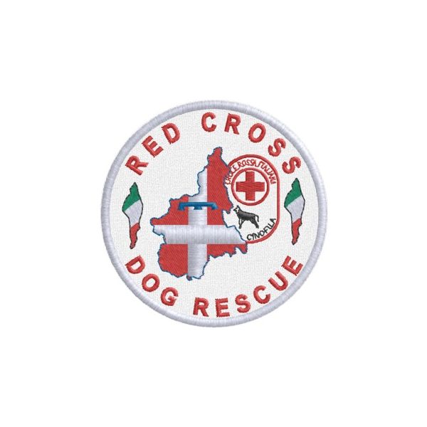 Patch Ricamato RED CROSS DOG RESCUE Piemonte Cod.20120525_A