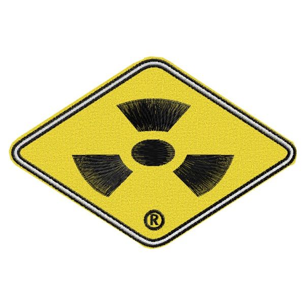 Ricamo su tessuto Simbolo Nucleare in base cm.15 Cod.20120904_A