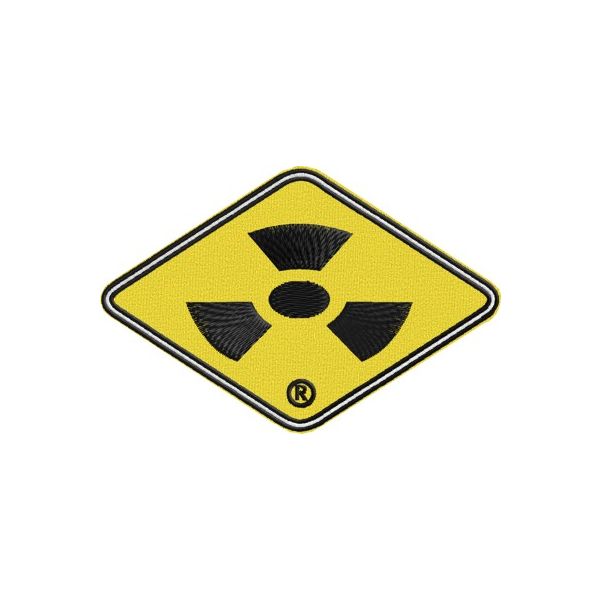 Ricamo su tessuto Simbolo Nucleare in base cm.10 Cod.20120904_B