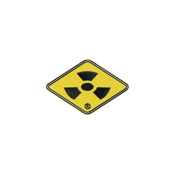 Ricamo su tessuto Simbolo Nucleare in base cm.7,5 Cod.20120904_C